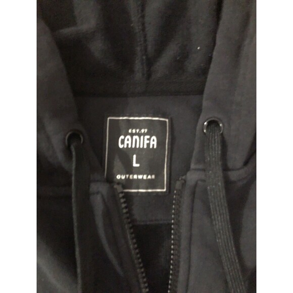 CANIFA Large Black Full Zip Hoodie with Pockets and Drawstring - Picture 3 of 7